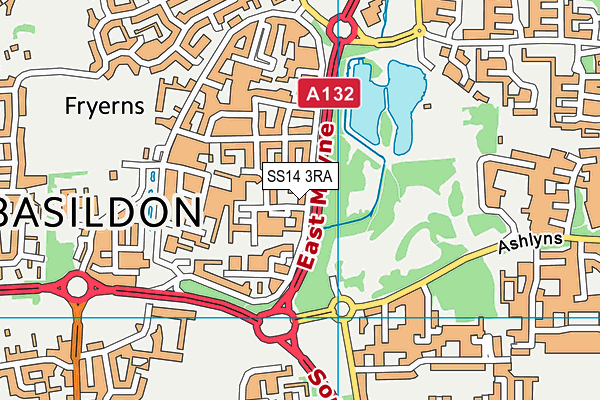 SS14 3RA map - OS VectorMap District (Ordnance Survey)