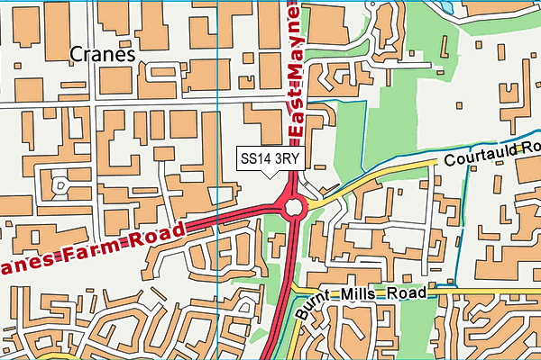 SS14 3RY map - OS VectorMap District (Ordnance Survey)