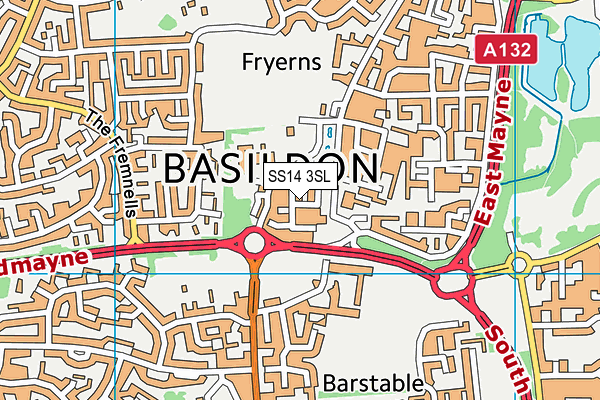 SS14 3SL map - OS VectorMap District (Ordnance Survey)