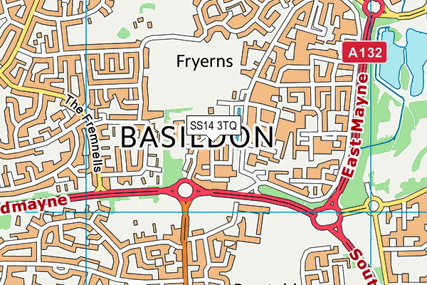 SS14 3TQ map - OS VectorMap District (Ordnance Survey)