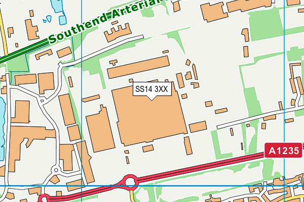 SS14 3XX map - OS VectorMap District (Ordnance Survey)