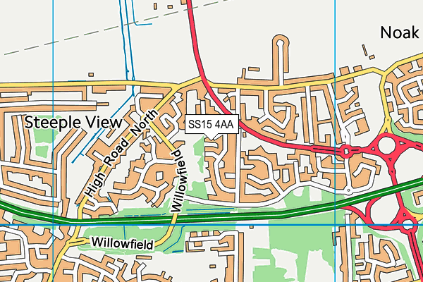 SS15 4AA map - OS VectorMap District (Ordnance Survey)