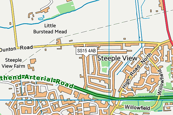 SS15 4AB map - OS VectorMap District (Ordnance Survey)