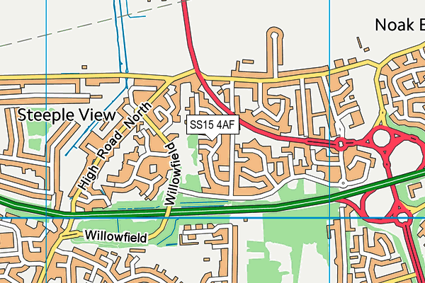 SS15 4AF map - OS VectorMap District (Ordnance Survey)