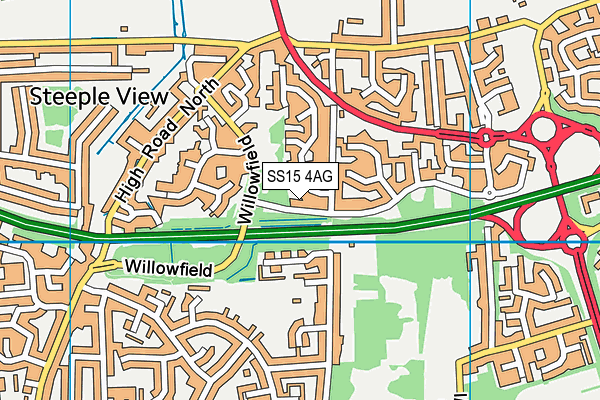 SS15 4AG map - OS VectorMap District (Ordnance Survey)