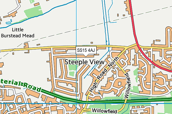 SS15 4AJ map - OS VectorMap District (Ordnance Survey)