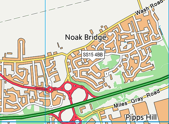 SS15 4BB map - OS VectorMap District (Ordnance Survey)