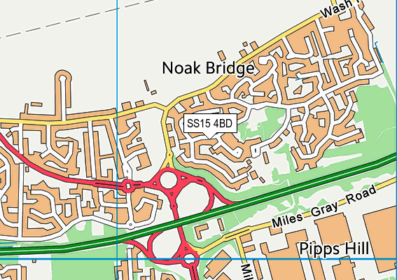 SS15 4BD map - OS VectorMap District (Ordnance Survey)