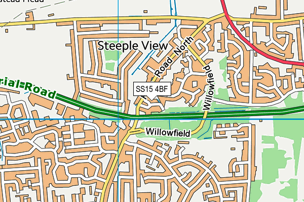 SS15 4BF map - OS VectorMap District (Ordnance Survey)