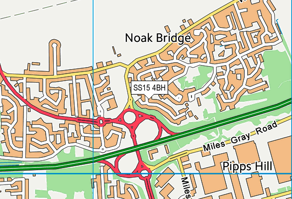 SS15 4BH map - OS VectorMap District (Ordnance Survey)