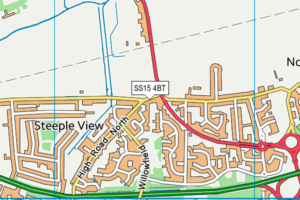 SS15 4BT map - OS VectorMap District (Ordnance Survey)