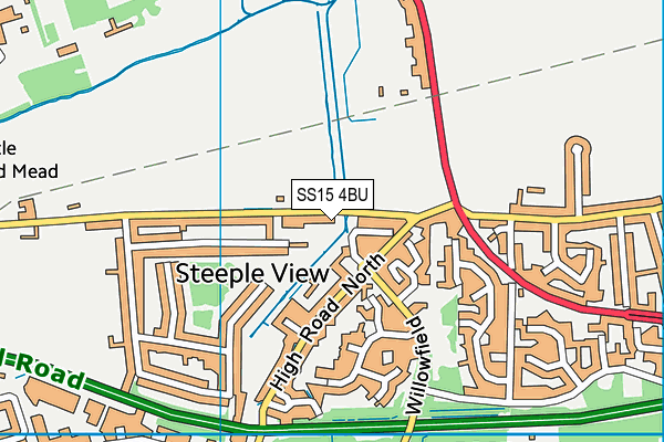 SS15 4BU map - OS VectorMap District (Ordnance Survey)