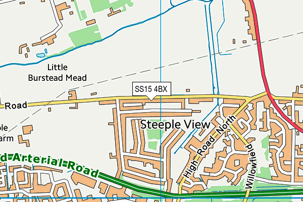 SS15 4BX map - OS VectorMap District (Ordnance Survey)