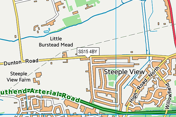 SS15 4BY map - OS VectorMap District (Ordnance Survey)