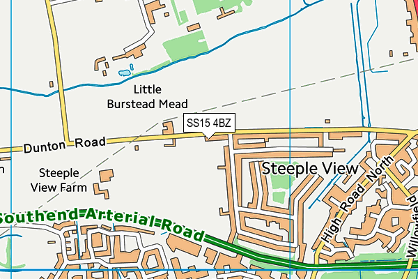 SS15 4BZ map - OS VectorMap District (Ordnance Survey)