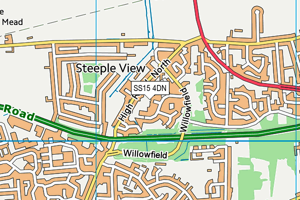 SS15 4DN map - OS VectorMap District (Ordnance Survey)