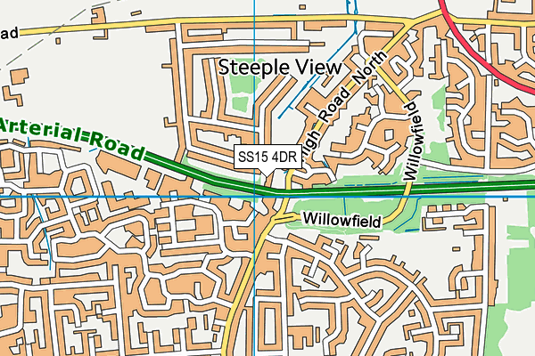 SS15 4DR map - OS VectorMap District (Ordnance Survey)