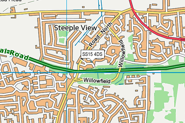 SS15 4DS map - OS VectorMap District (Ordnance Survey)