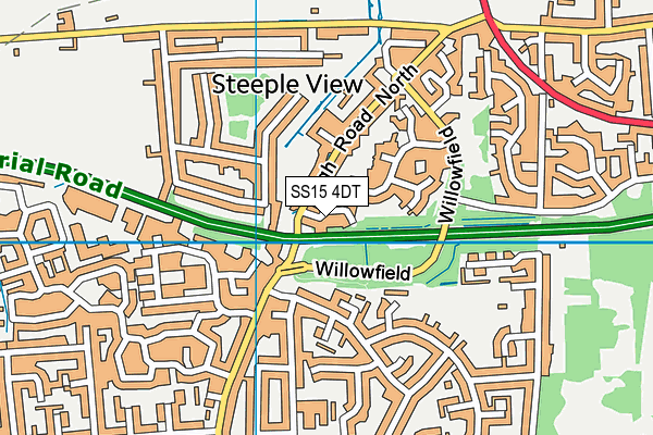 SS15 4DT map - OS VectorMap District (Ordnance Survey)