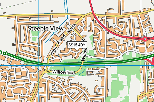 SS15 4DY map - OS VectorMap District (Ordnance Survey)