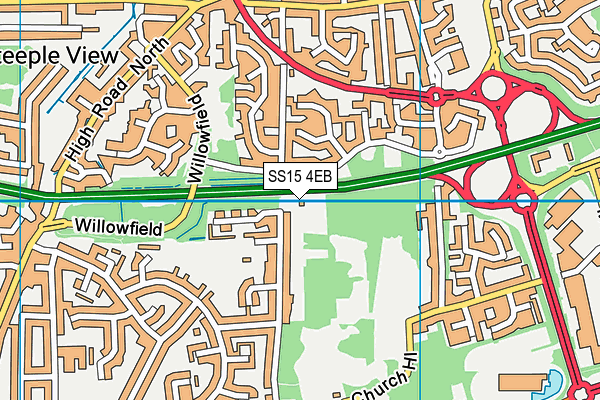 SS15 4EB map - OS VectorMap District (Ordnance Survey)