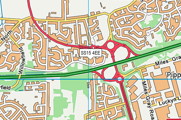 SS15 4EE map - OS VectorMap District (Ordnance Survey)
