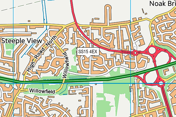 SS15 4EX map - OS VectorMap District (Ordnance Survey)