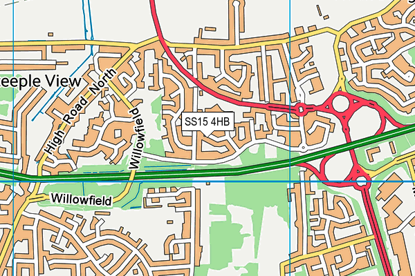 SS15 4HB map - OS VectorMap District (Ordnance Survey)