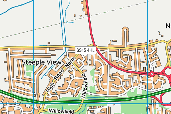 SS15 4HL map - OS VectorMap District (Ordnance Survey)