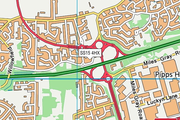 SS15 4HX map - OS VectorMap District (Ordnance Survey)