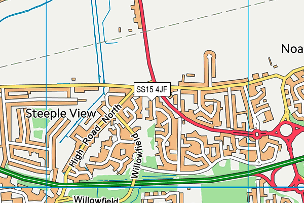 SS15 4JF map - OS VectorMap District (Ordnance Survey)