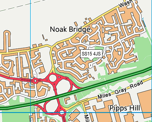 Noak Bridge Primary School map (SS15 4JS) - OS VectorMap District (Ordnance Survey)