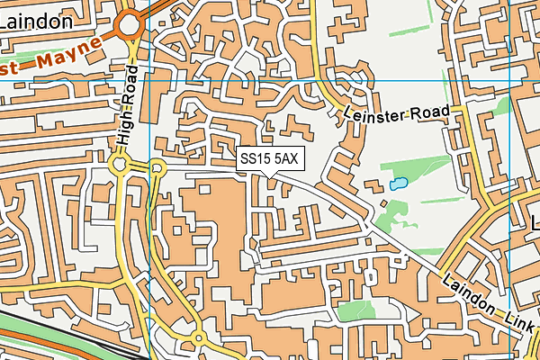 SS15 5AX map - OS VectorMap District (Ordnance Survey)