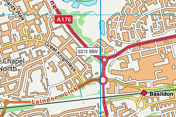 SS15 5BW map - OS VectorMap District (Ordnance Survey)