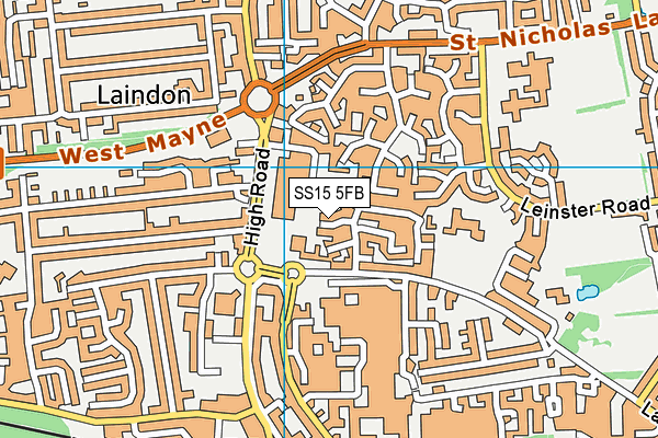 SS15 5FB map - OS VectorMap District (Ordnance Survey)