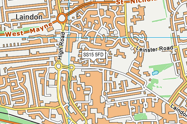 SS15 5FD map - OS VectorMap District (Ordnance Survey)