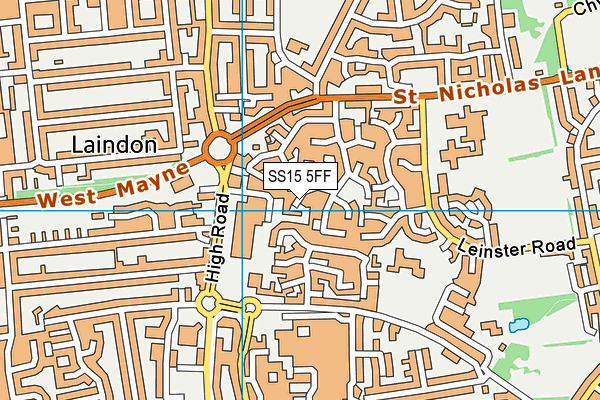 SS15 5FF map - OS VectorMap District (Ordnance Survey)
