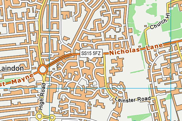 SS15 5FZ map - OS VectorMap District (Ordnance Survey)