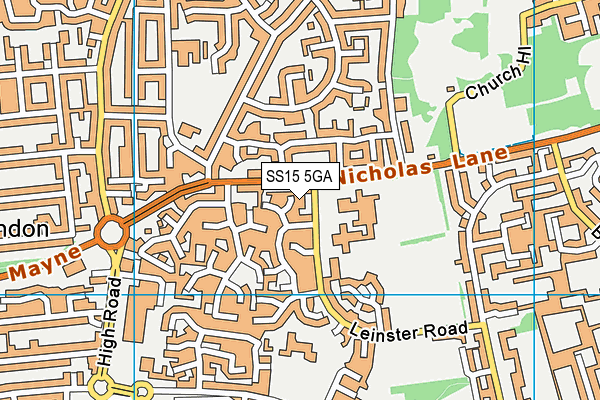 SS15 5GA map - OS VectorMap District (Ordnance Survey)