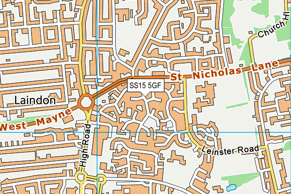 SS15 5GF map - OS VectorMap District (Ordnance Survey)