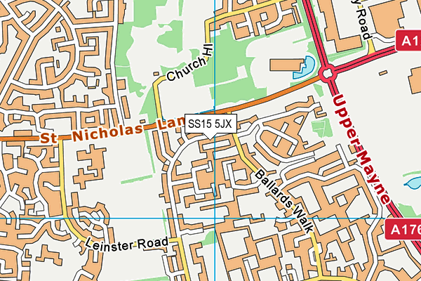 SS15 5JX map - OS VectorMap District (Ordnance Survey)