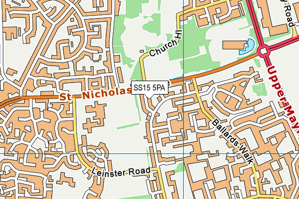 SS15 5PA map - OS VectorMap District (Ordnance Survey)