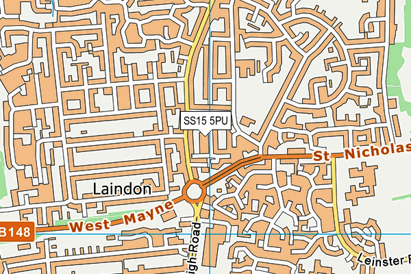 SS15 5PU map - OS VectorMap District (Ordnance Survey)