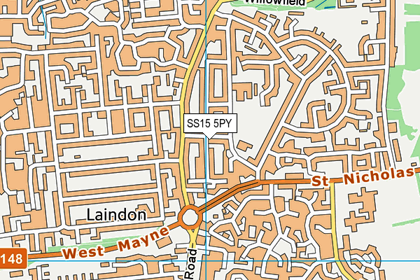SS15 5PY map - OS VectorMap District (Ordnance Survey)