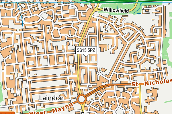 SS15 5PZ map - OS VectorMap District (Ordnance Survey)