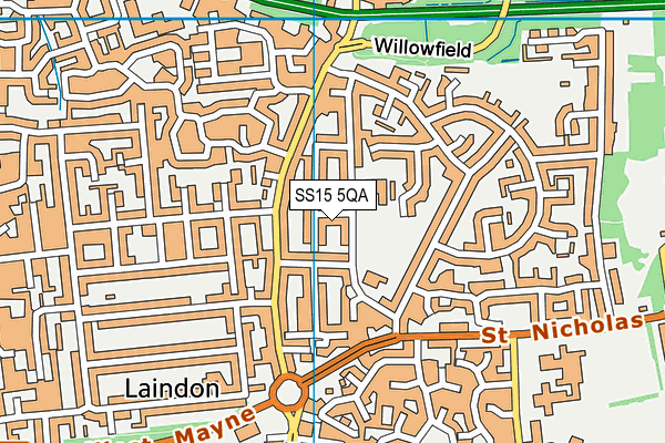 SS15 5QA map - OS VectorMap District (Ordnance Survey)
