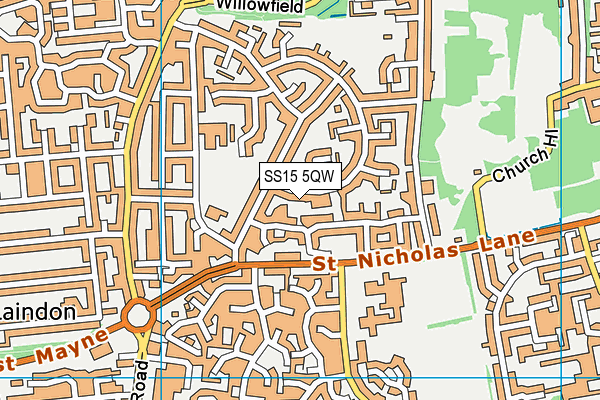 SS15 5QW map - OS VectorMap District (Ordnance Survey)