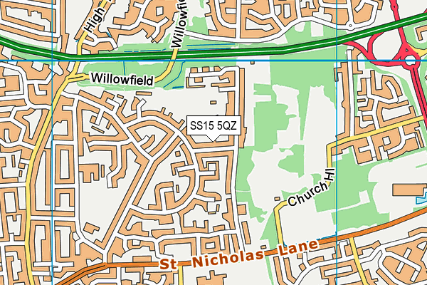 SS15 5QZ map - OS VectorMap District (Ordnance Survey)
