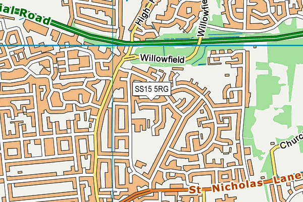 SS15 5RG map - OS VectorMap District (Ordnance Survey)