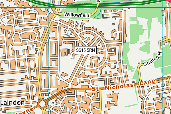 SS15 5RN map - OS VectorMap District (Ordnance Survey)